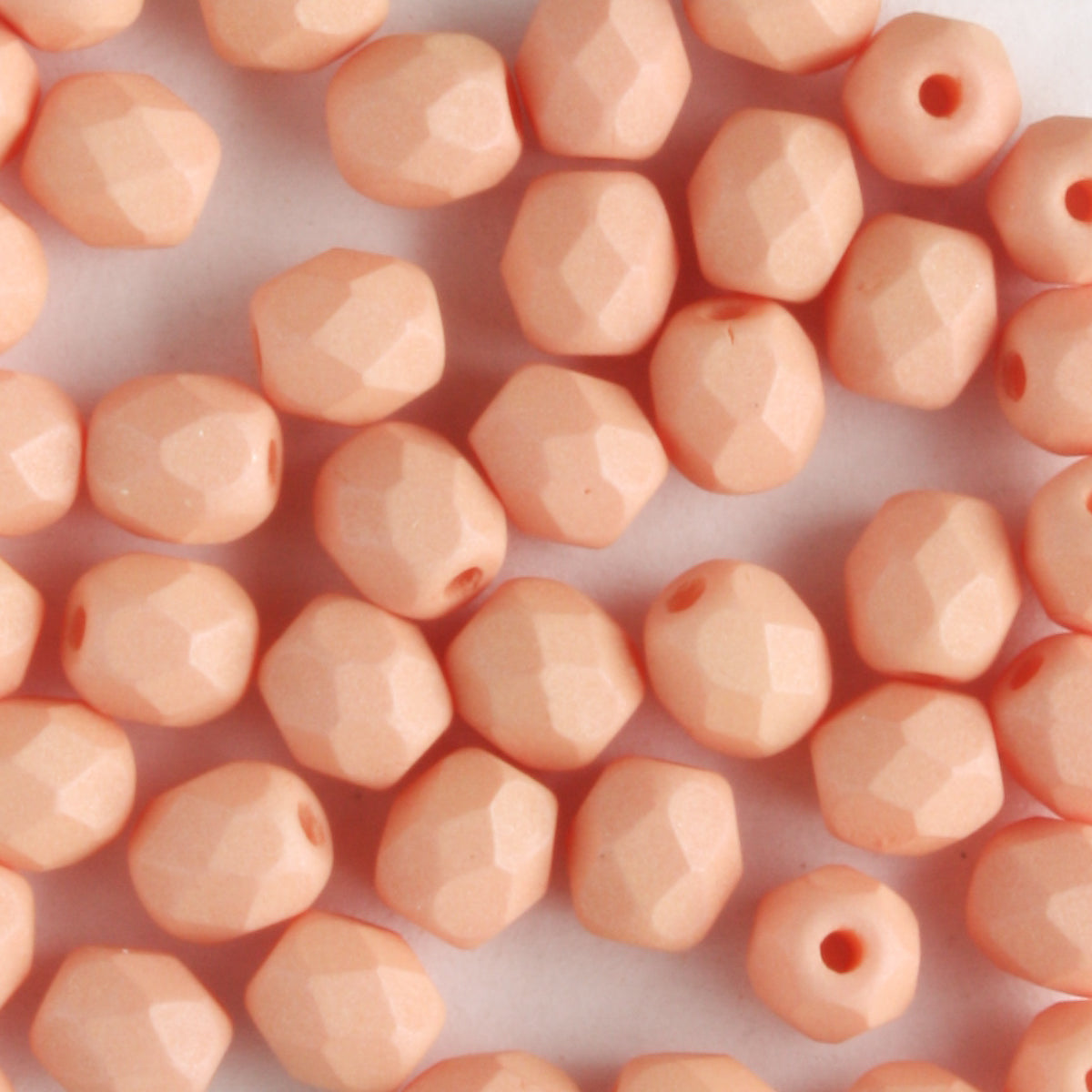 4mm Round Fire Polish Saturated Peach - 100 beads
