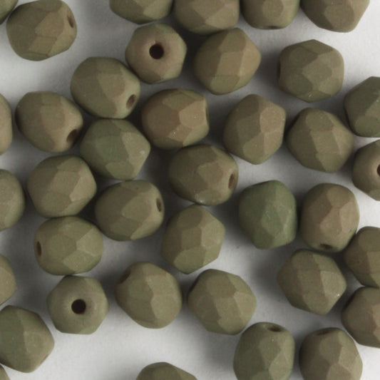 4mm Round Fire Polish Saturated Brown - 100 beads