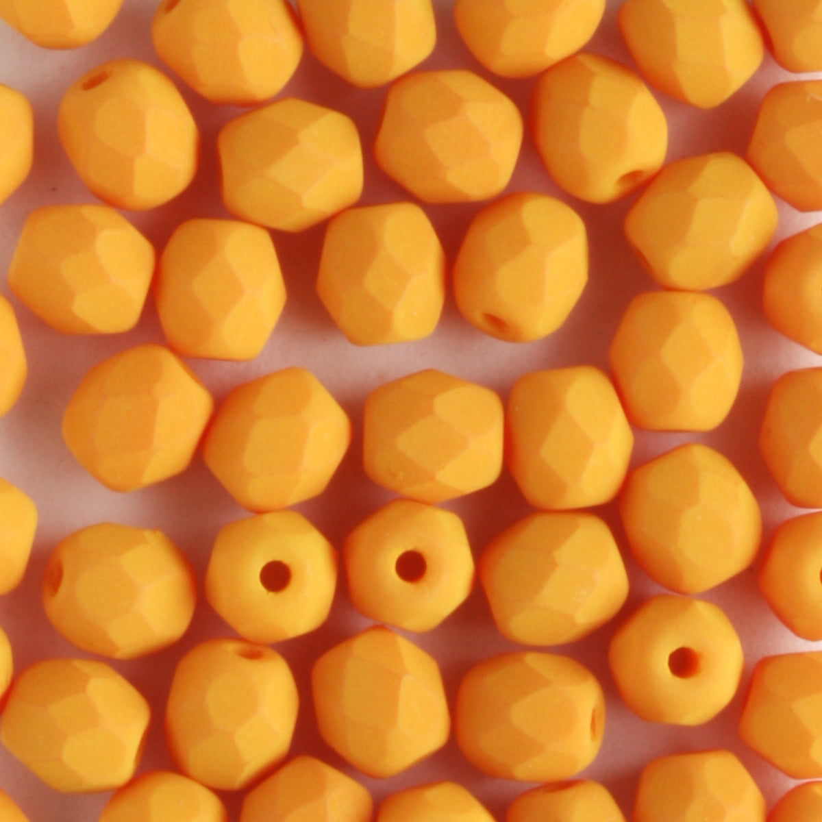 4mm Round Fire Polish Saturated Pumpkin - 100 beads