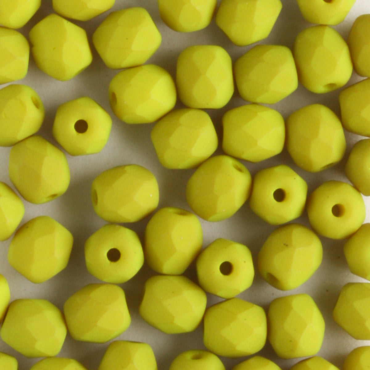 4mm Round Fire Polish Saturated Chartreuse - 100 beads