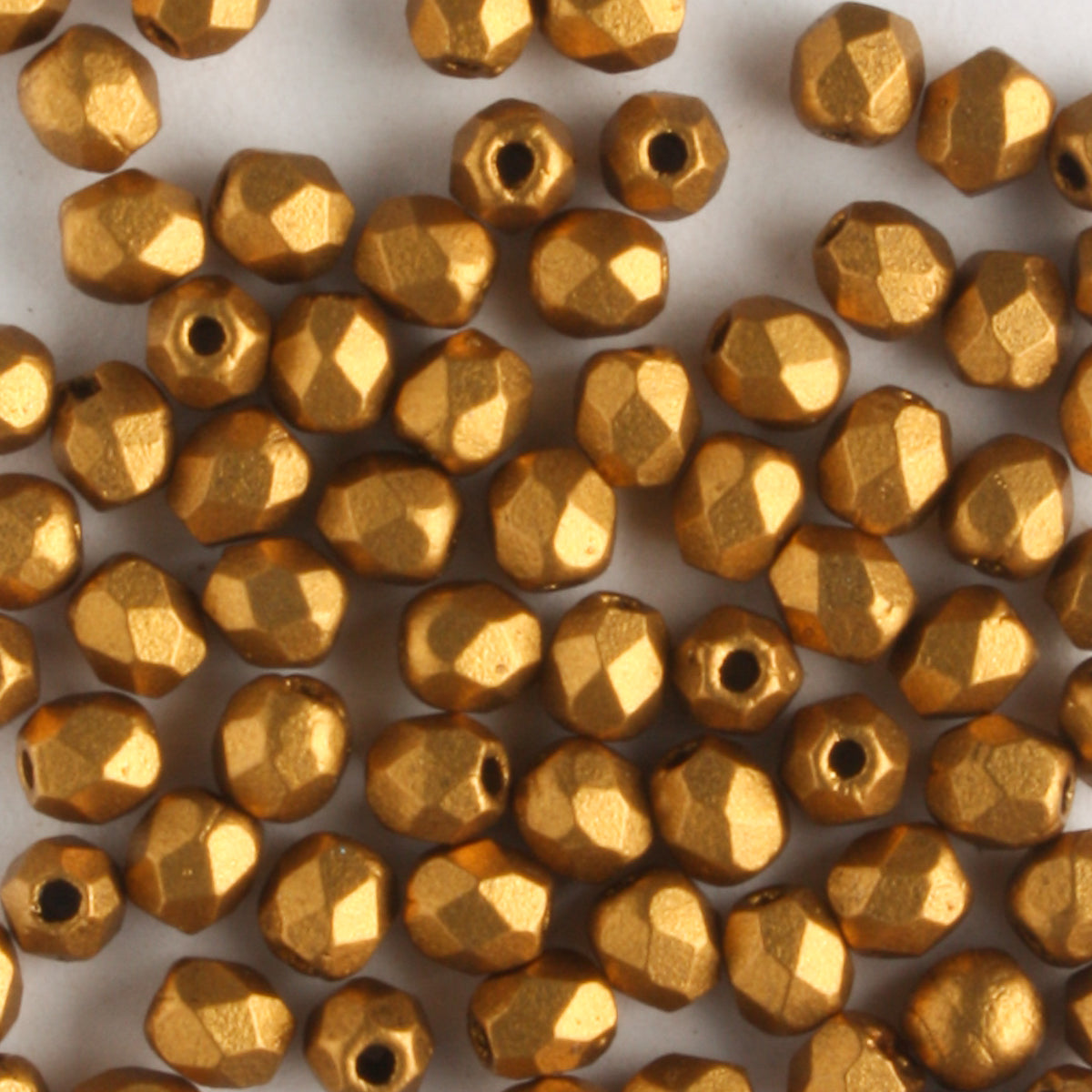 3mm Round Fire Polish Matte Metallic Antique Gold - 100 beads