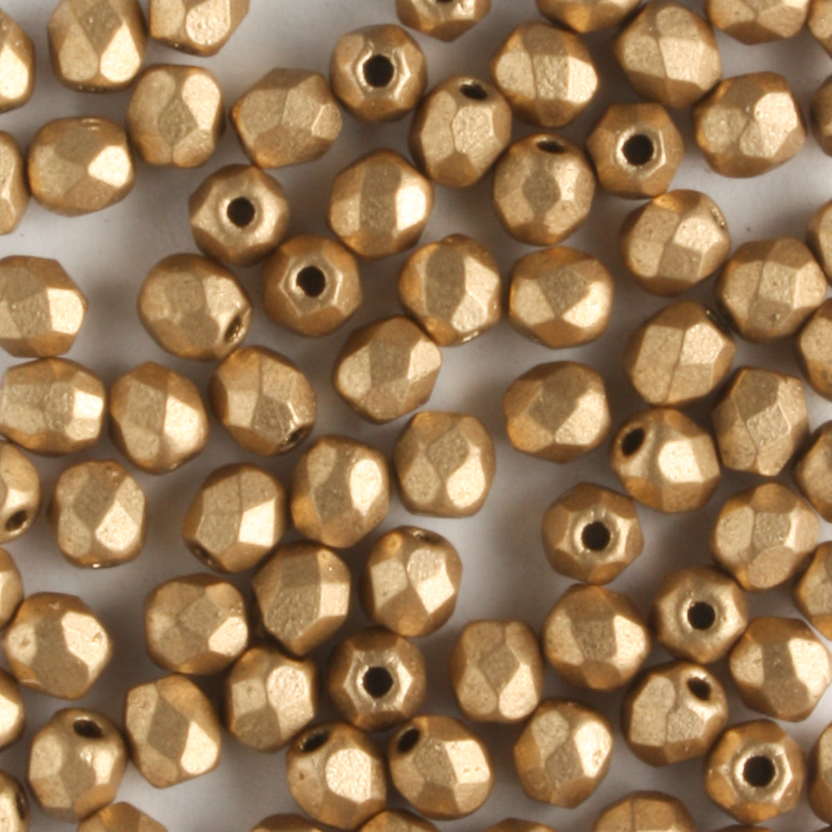 3mm Round Fire Polish Matte Metallic Flax - 100 beads
