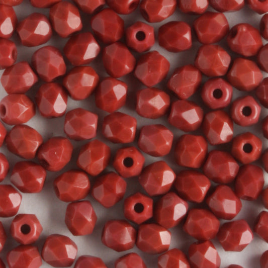 3mm Round Fire Polish Burnt Umber - 100 beads