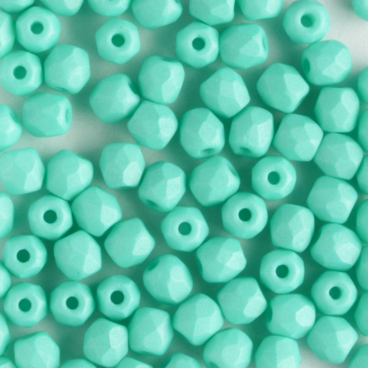 3mm Round Fire Polish Saturated Teal - 100 beads