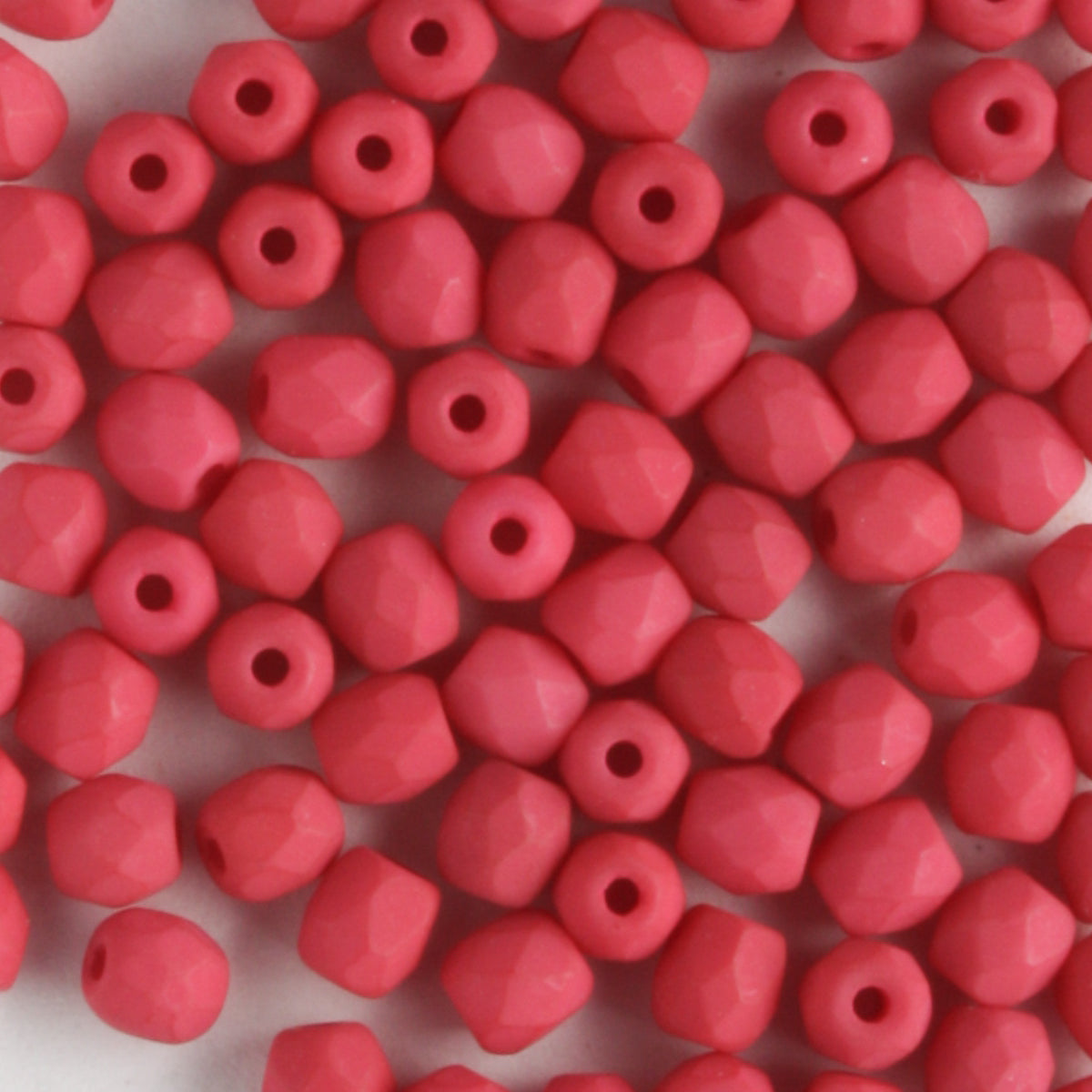 3mm Round Fire Polish Saturated Fuchsia - 100 beads