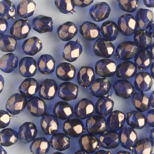 3mm Round Fire Polish Halo Ultramarine - 100 beads