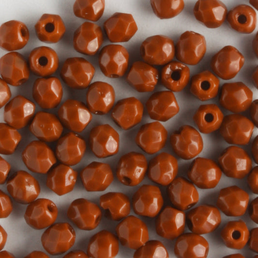 3mm Round Fire Polish Umber - 100 beads