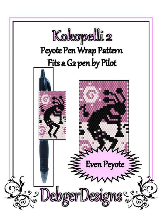 Kokopelli 2 Pen Wrap Pattern - PDF
