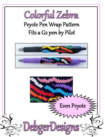 Colorful Zebra Pen Wrap Pattern - PDF