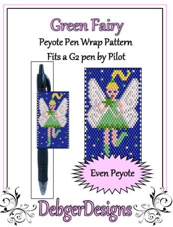 Green Fairy Pen Wrap Pattern - PDF