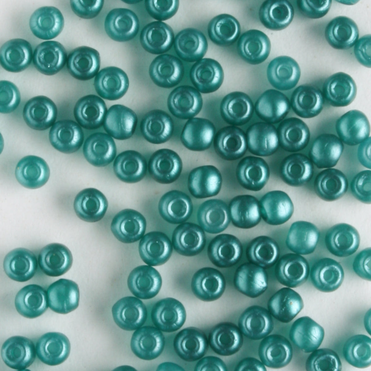 2mm Round Glass Pearls Teal - 100 beads