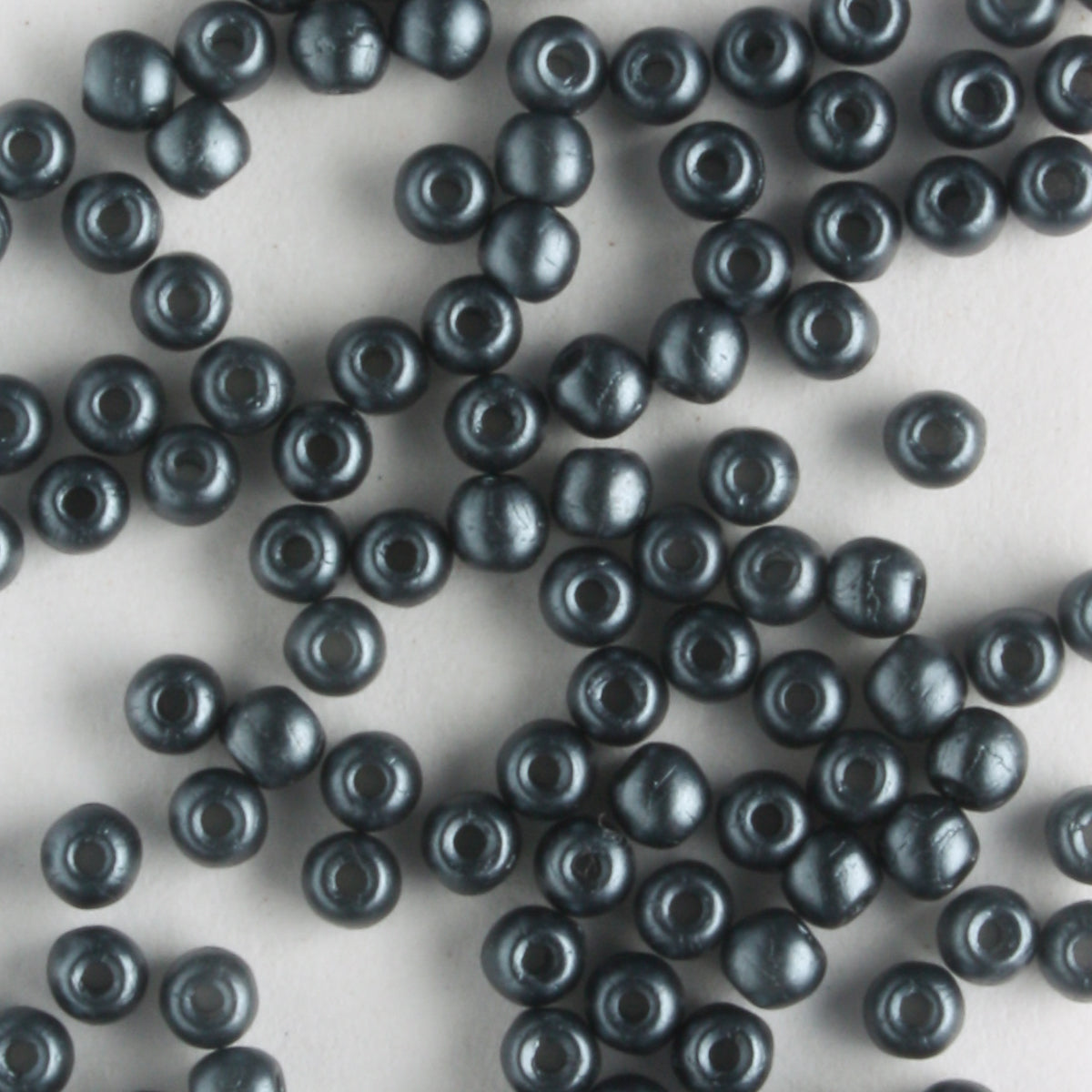 2mm Round Glass Pearls Charcoal - 100 beads