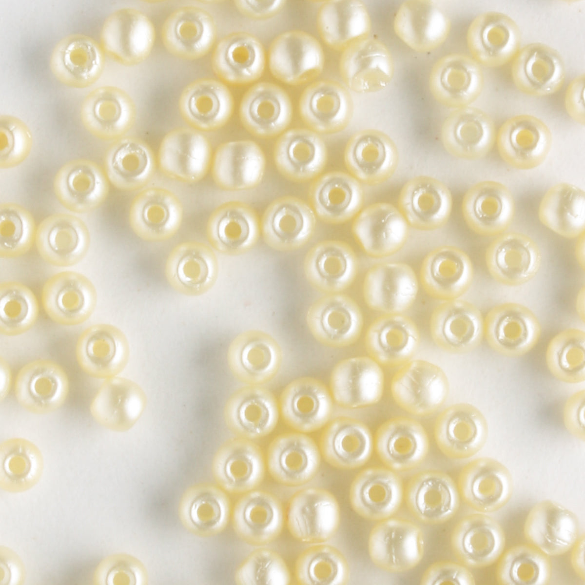 2mm Round Glass Pearls Cream - 100 beads