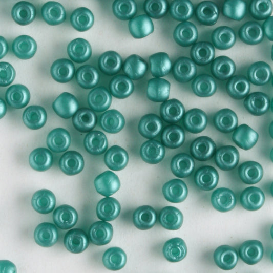 2mm Round Glass Pearls Matte Teal - 100 beads