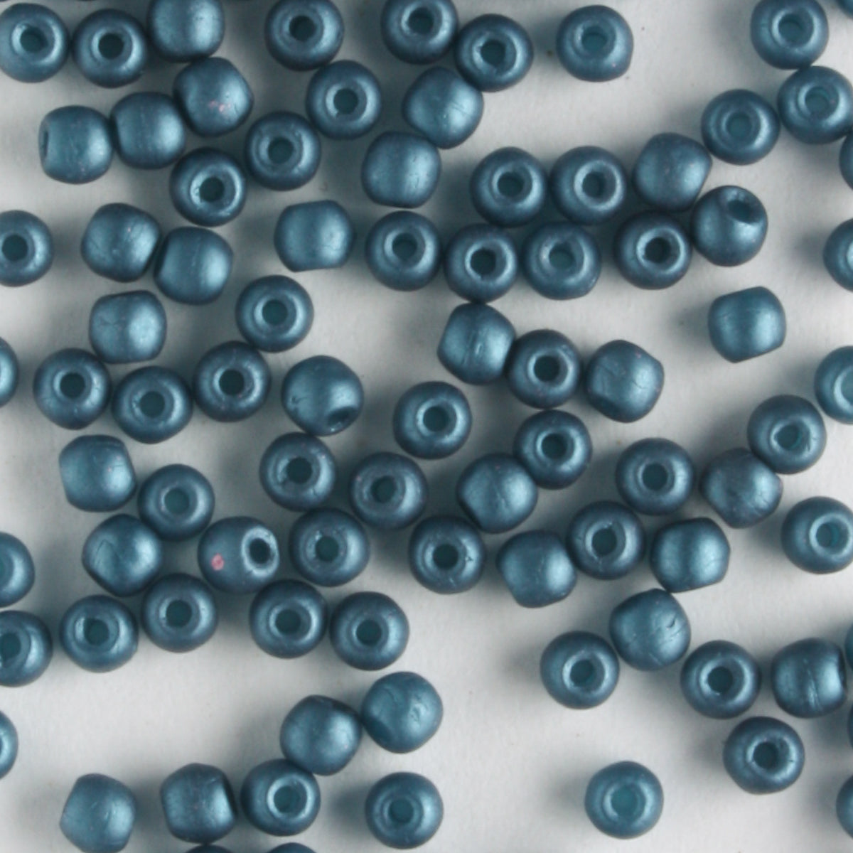 2mm Round Glass Pearls Matte Steel Blue - 100 beads
