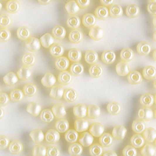 2mm Round Glass Pearls Matte Cream - 100 beads