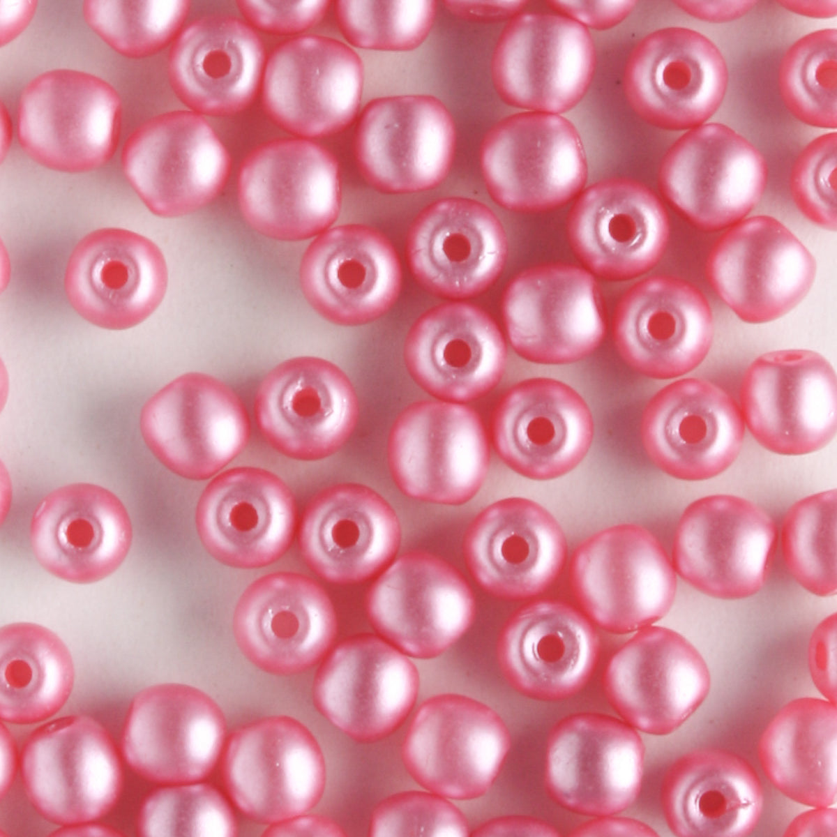 3mm Round Glass Pearls Flamingo - 100 beads