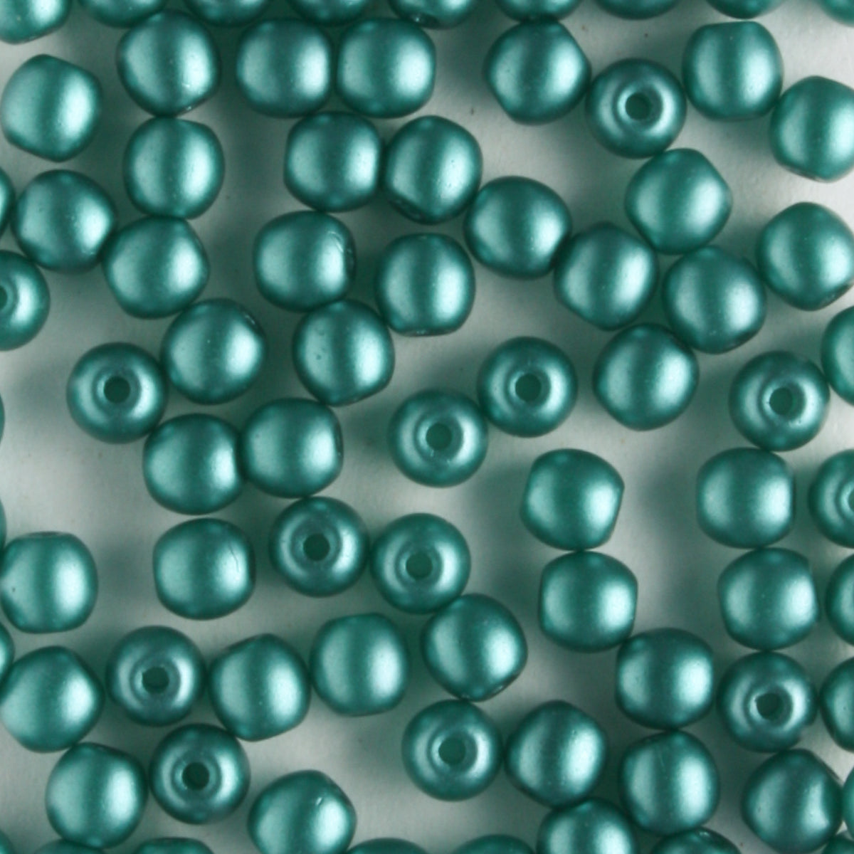 3mm Round Glass Pearls Teal - 100 beads