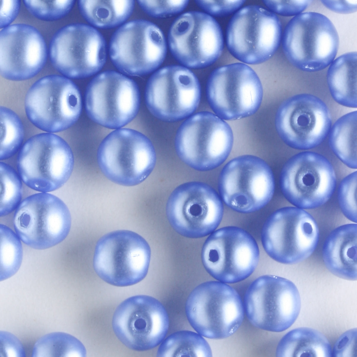 4mm Round Glass Pearls Baby Blue - 100 beads