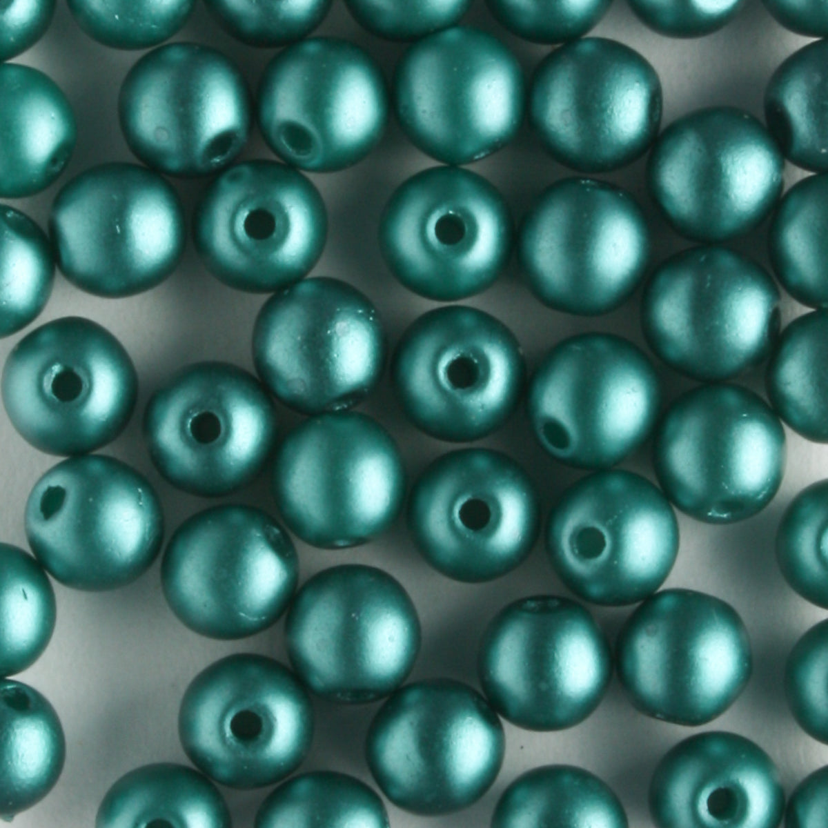 4mm Round Glass Pearls Teal - 100 beads