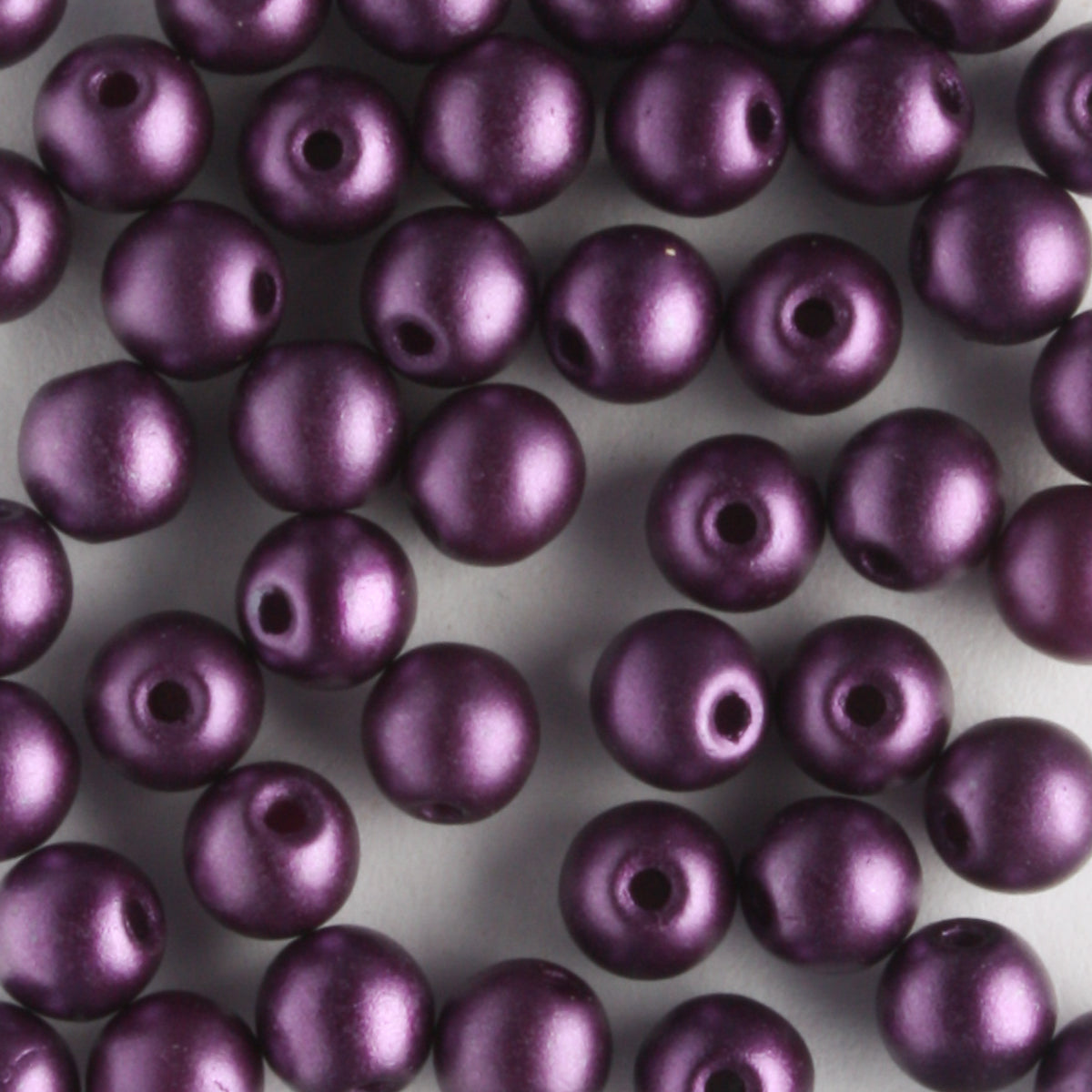4mm Round Glass Pearls Purple Velvet - 100 beads