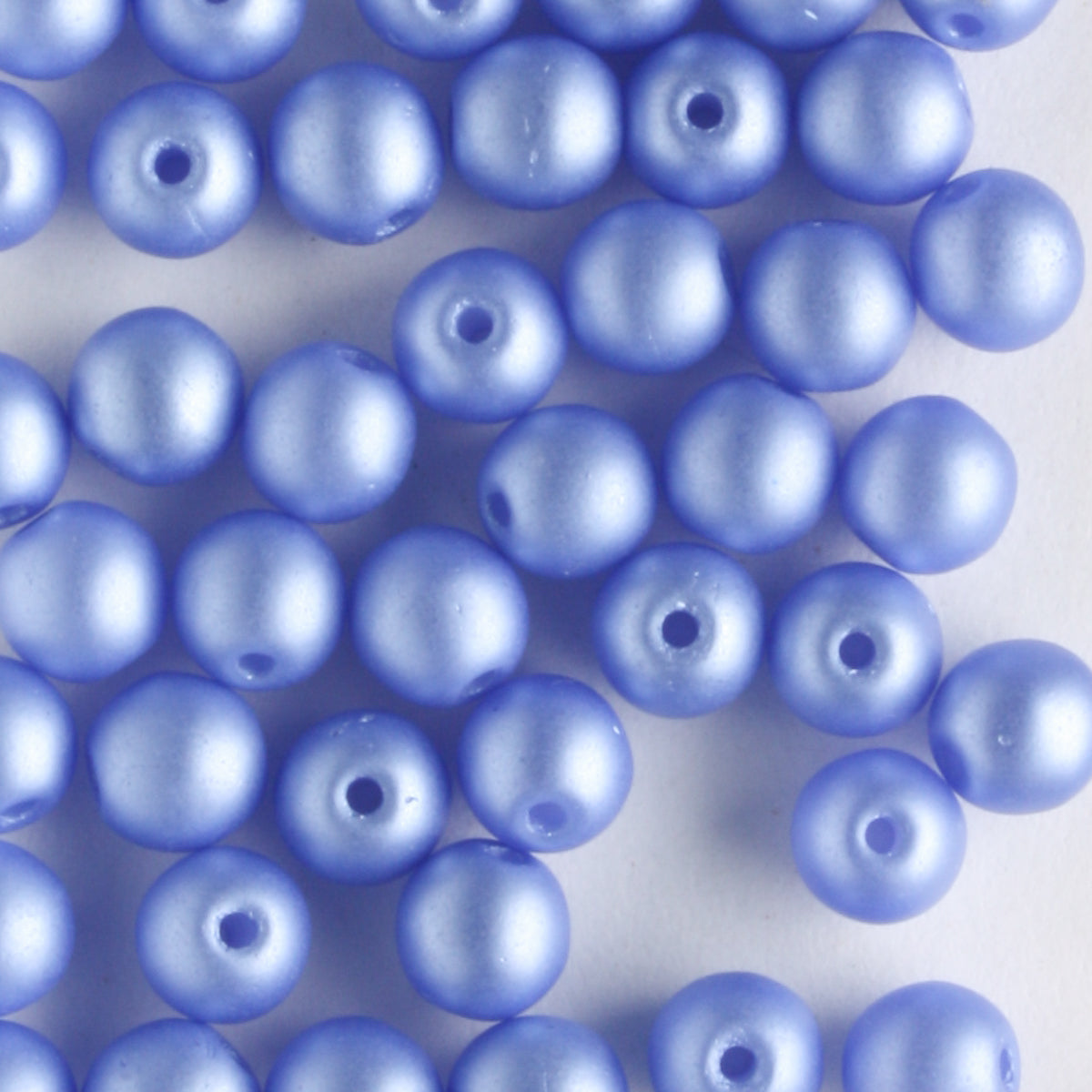 4mm Round Glass Pearls Matte Baby Blue - 100 beads