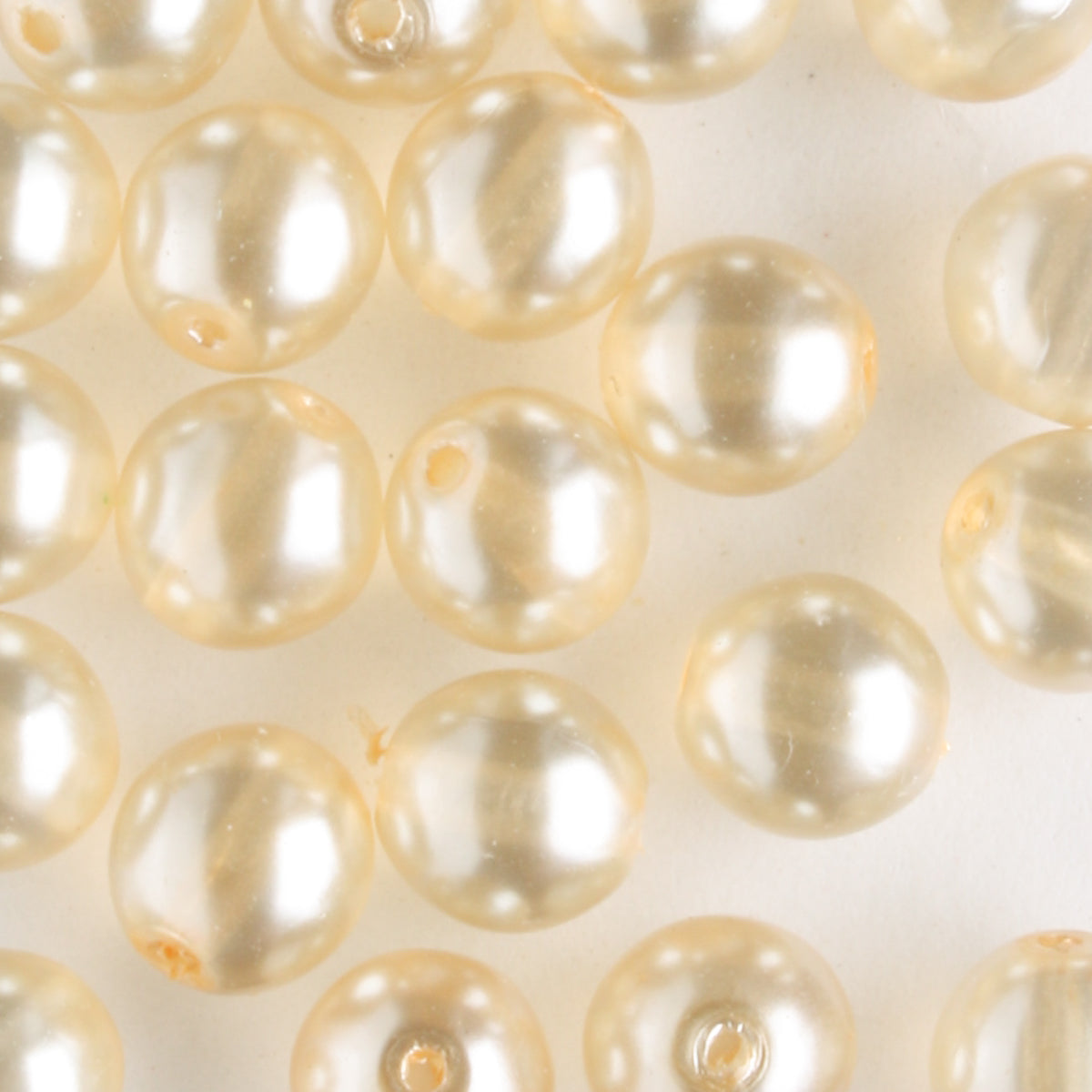6mm Round Glass Pearls Cream Lights - 25 grams