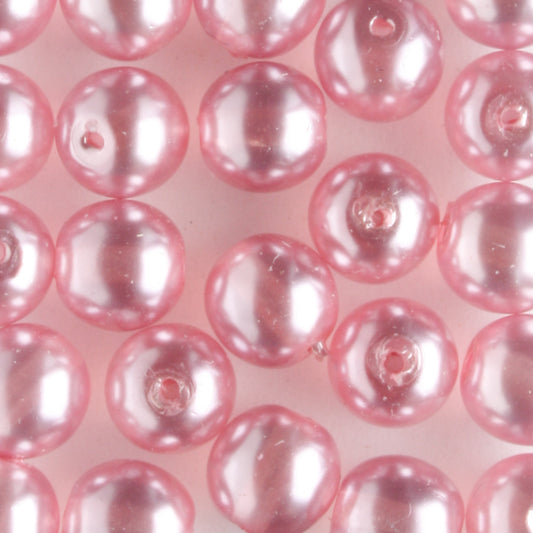 6mm Round Glass Pearls Pink Champagne Lights - 25 grams