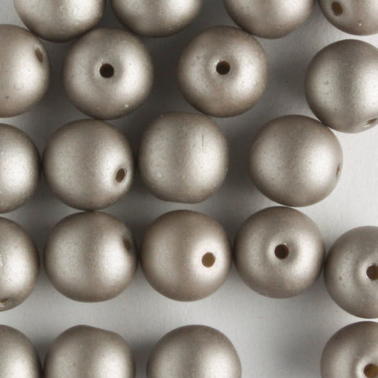 6mm Round Glass Pearls Matte Brown Sugar - 25 beads