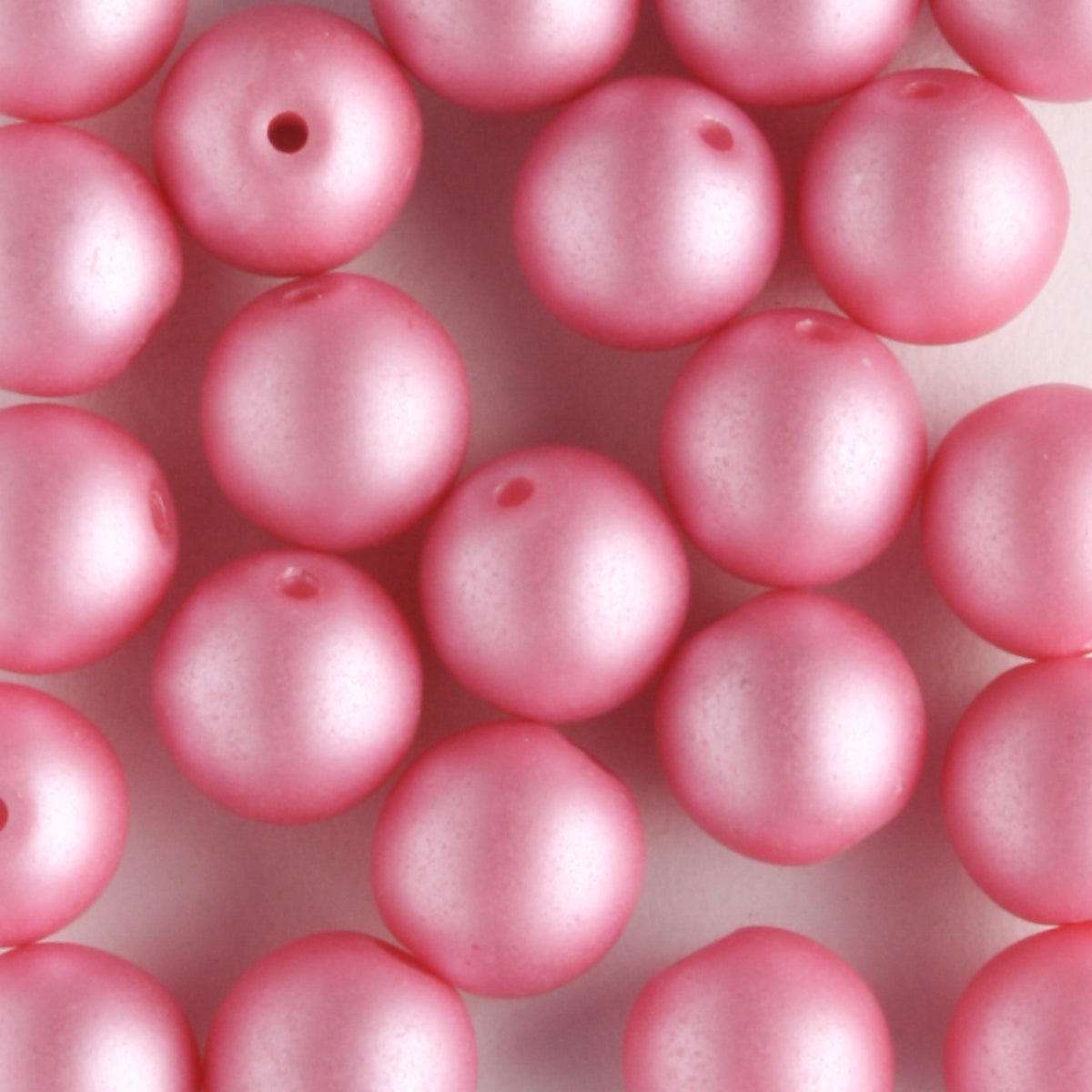 6mm Round Glass Pearls Matte Flamingo - 25 beads