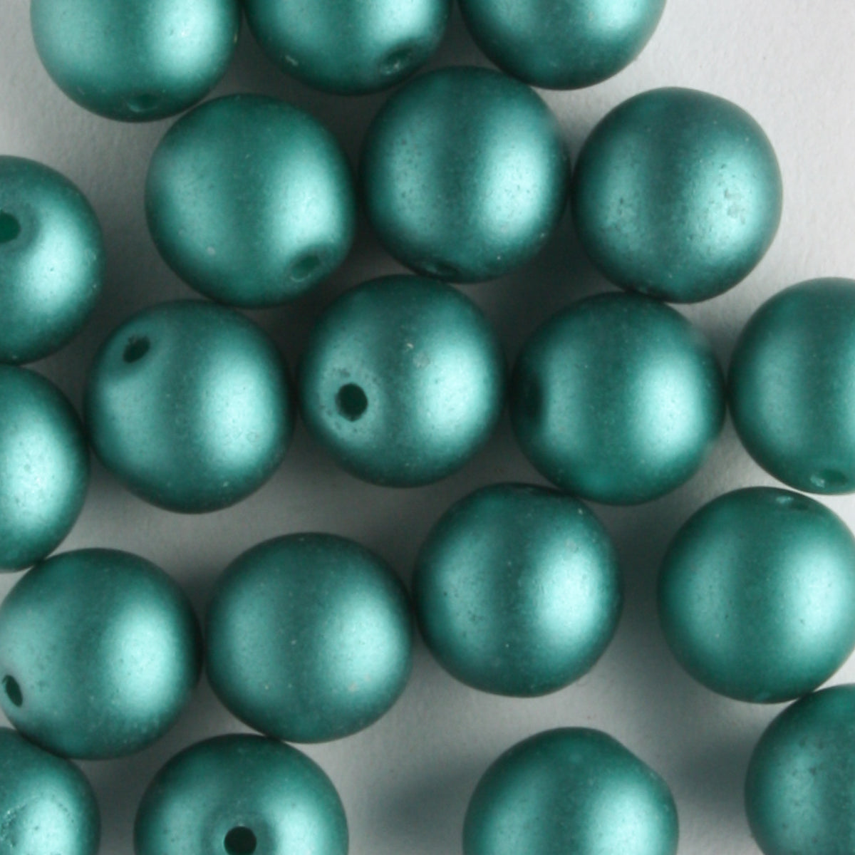 6mm Round Glass Pearls Matte Teal - 25 beads