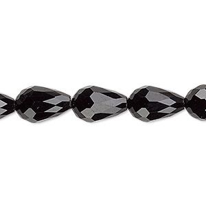 12x8mm Teardrop Crystal Black - 10 beads