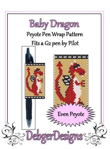 Baby Dragon Pen Wrap Pattern - PDF