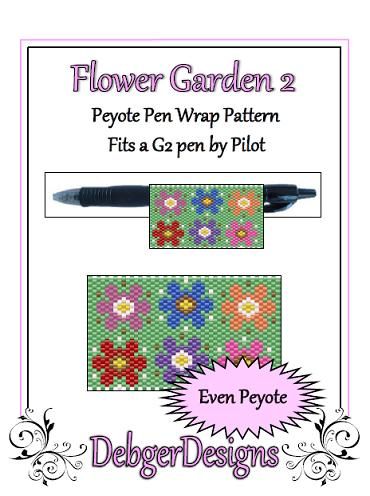 Flower Garden 2 Pen Wrap Pattern - PDF