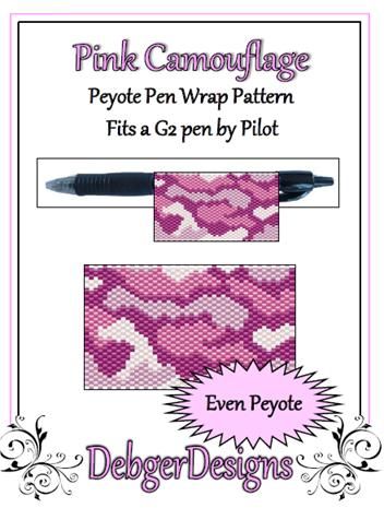 Pink Camouflage Pen Wrap Pattern - PDF