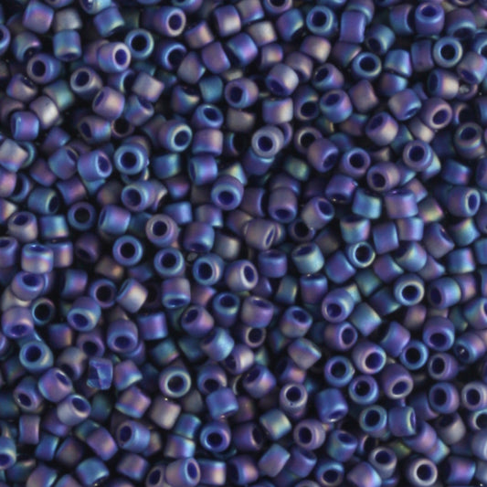 15/0 Semi Glazed Rainbow Navy Blue - 5 grams