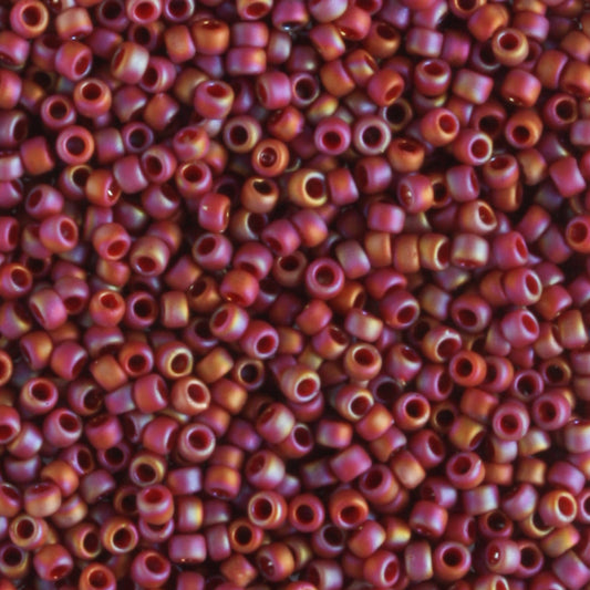 15/0 Semi Glazed Rainbow Dark Red - 5 grams