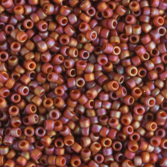 15/0 Semi Glazed Rainbow Burnt Orange - 5 grams