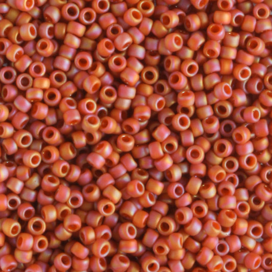 15/0 Semi Glazed Rainbow Orange - 5 grams