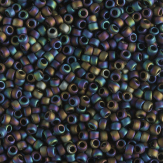 15/0 Semi Glazed Rainbow Jet - 5 grams