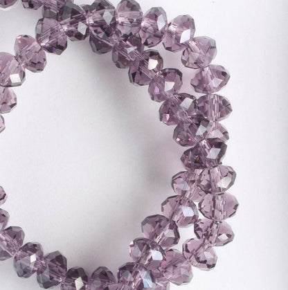 4x6mm Rondelle Purple - 8" Strand