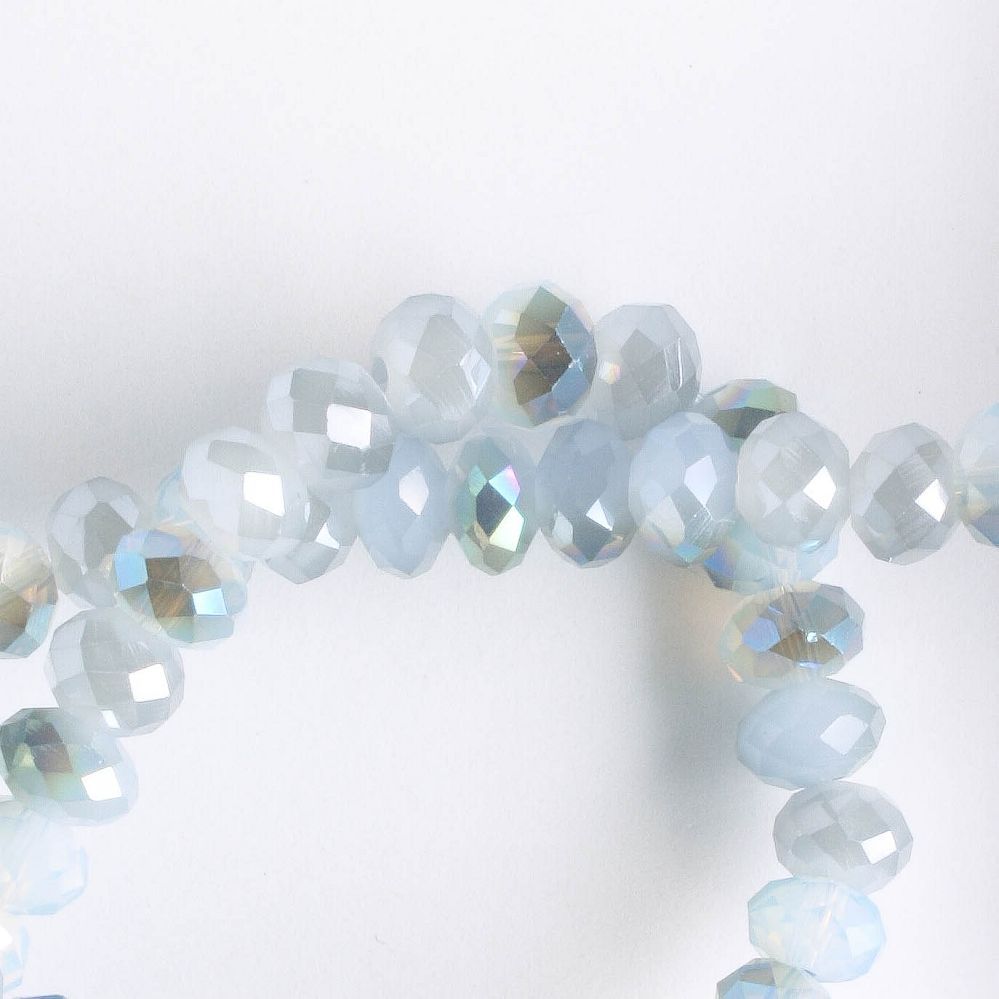 4x6mm Rondelle Blue - 8" Strand