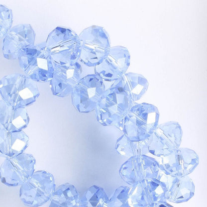 6x8mm Rondelle Blue - 8" Strand