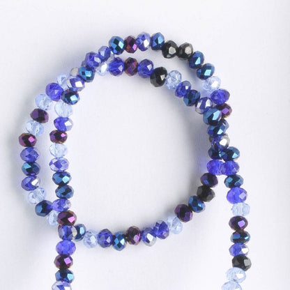 2x3mm Rondelle Blue Mix - 8" Strand