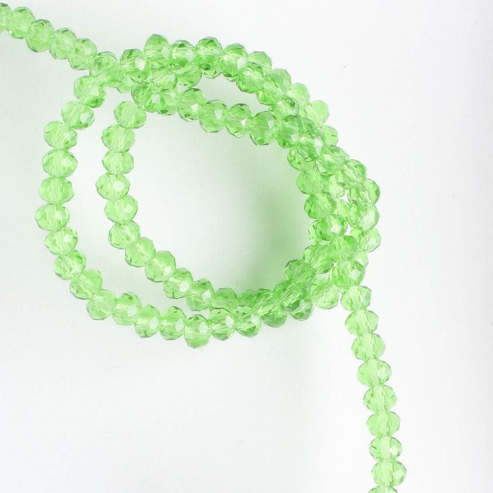 2x3mm Rondelle Green - 8" Strand