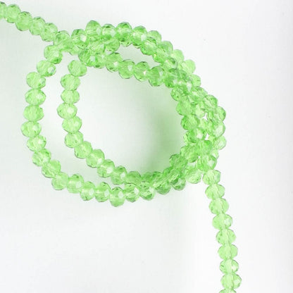 2x3mm Rondelle Green - 8" Strand