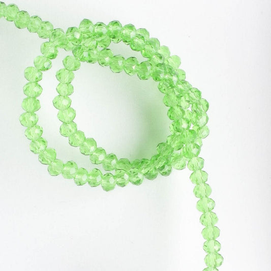 2x3mm Rondelle Green - 8" Strand