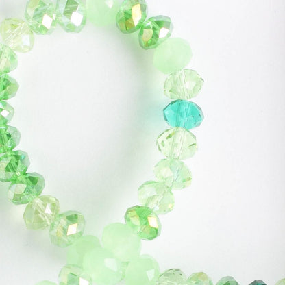 4x6mm Rondelle Green Mix - 8" Strand