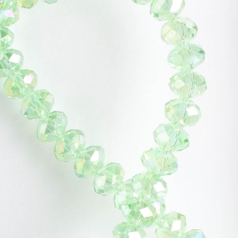 4x6mm Rondelle Green - 8" Strand