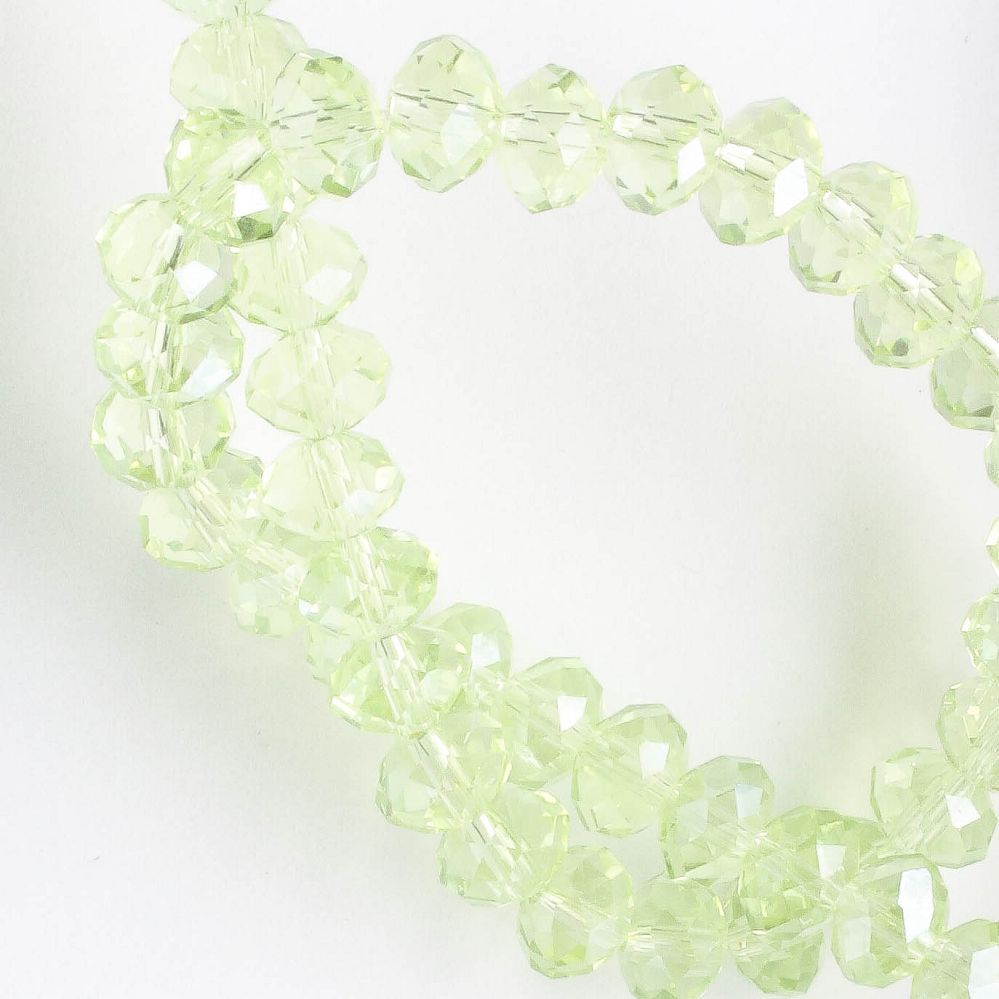 4x6mm Rondelle Green - 8" Strand